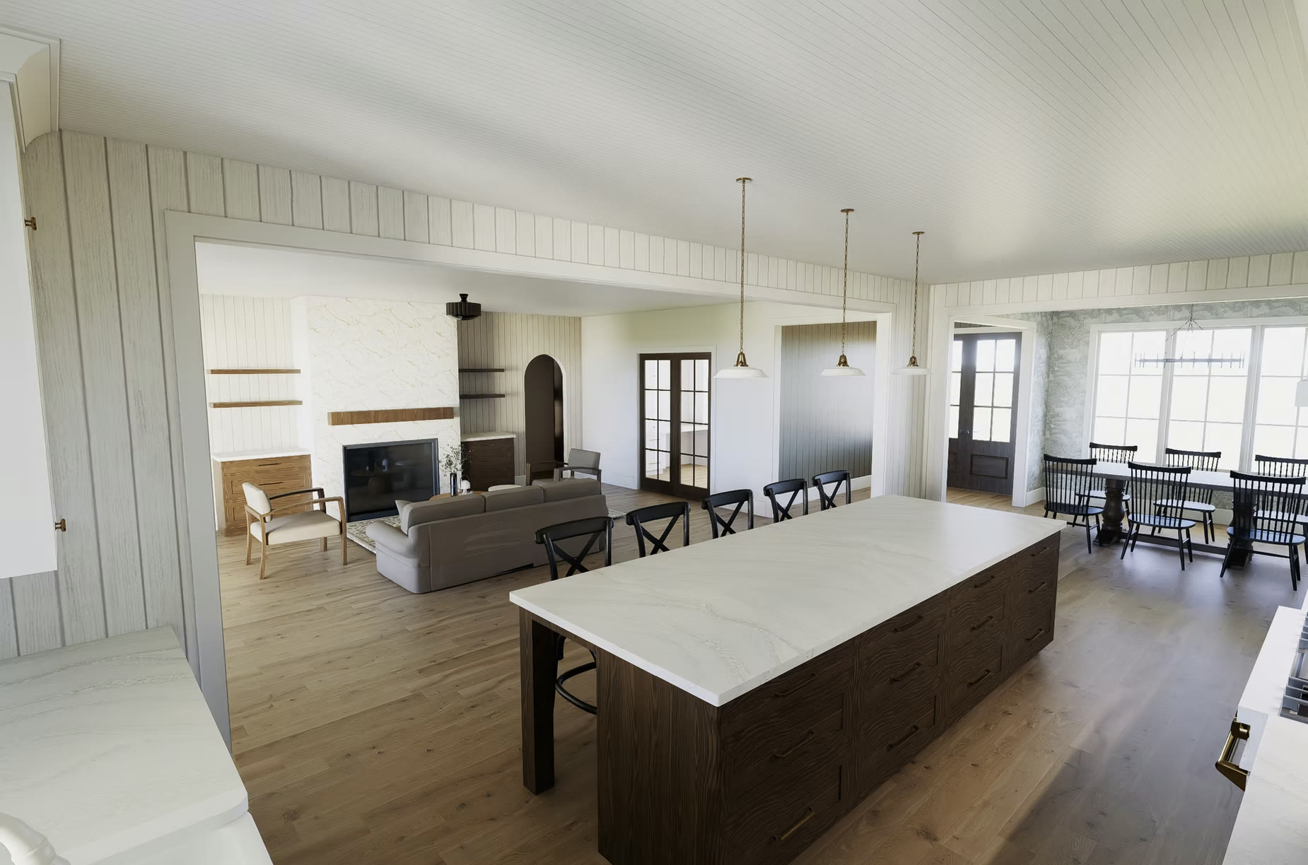 Open concept kitchen and great room